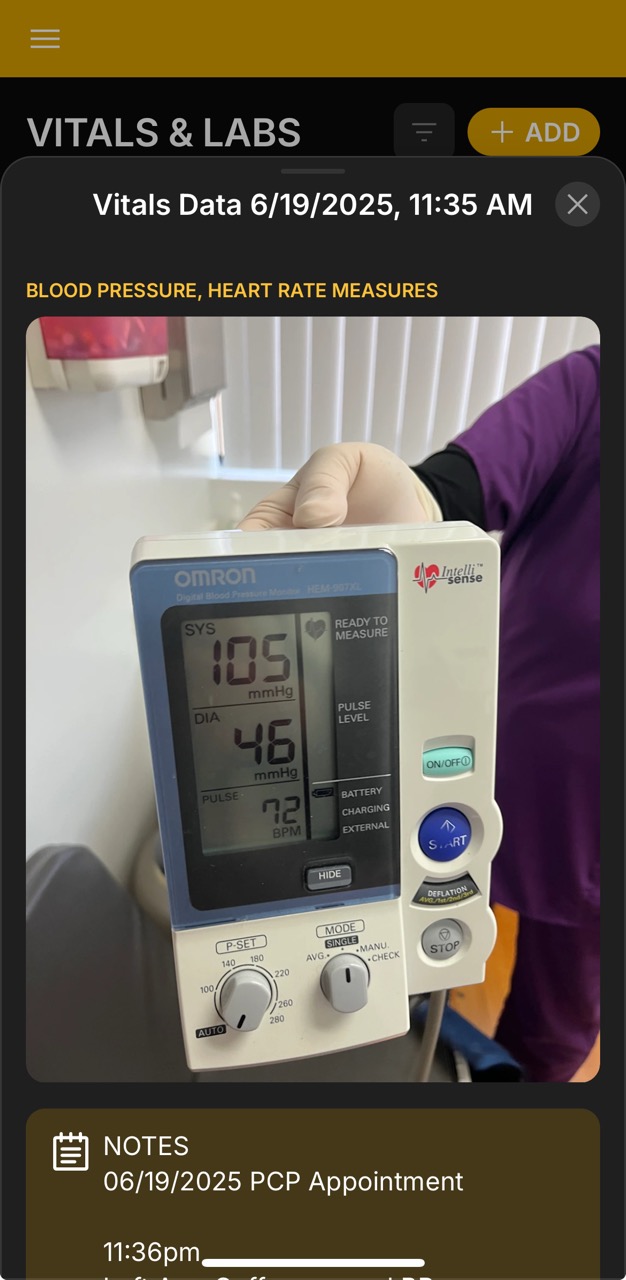 Vitals Detail Page (DOS 06.19.2025)